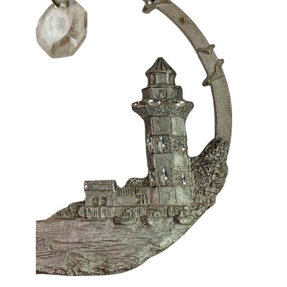 Spoontiques Pewter Ornament Suncatcher Prism Lighthouse Sailboat 3" - Picture 2 of 5